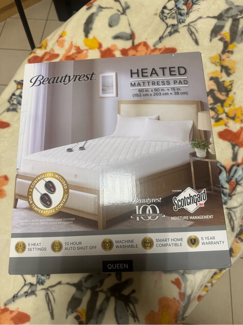 Beautyrest Heated Mattress Pad - White (Queen)